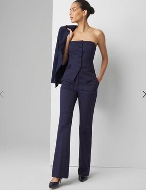 White House Black Market High Rise Pinstripe Flare Trouser Size 4
